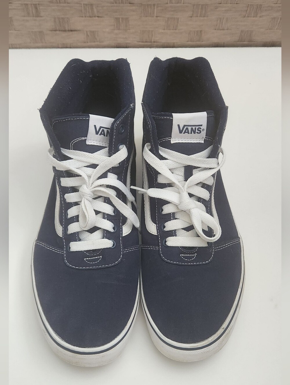 Vans Ward Hi Navy Blue Canvas Skate Sneakers Men's Size 14